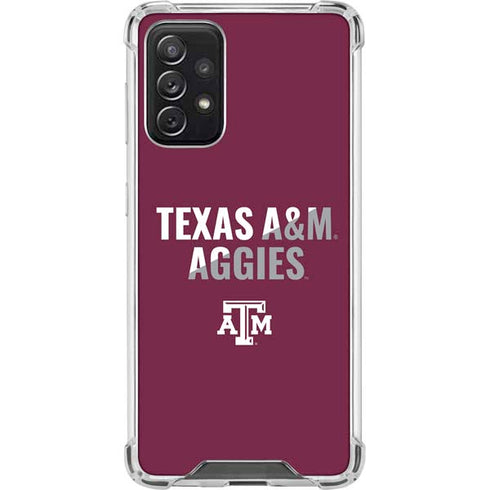 Texas A&M University Aggies Galaxy A72 5G Clear Case